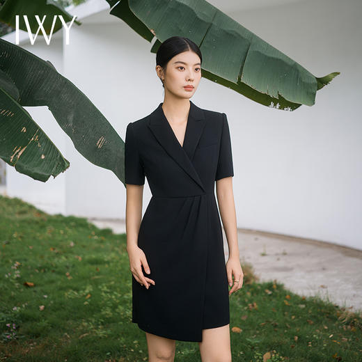 IWY/优雅黑色连衣裙气质职业西装裙女高级感夏季时尚售楼部教师工作服Q14239 商品图0