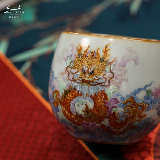 问鼎汝瓷鼎峰系列天青金钟杯（龙步青云）（缺货） 商品图3