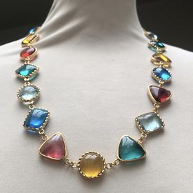 订购6个月到｜Gripoix Paris-Vintage-万花筒 彩色宝石糖 项链［法国设计师］