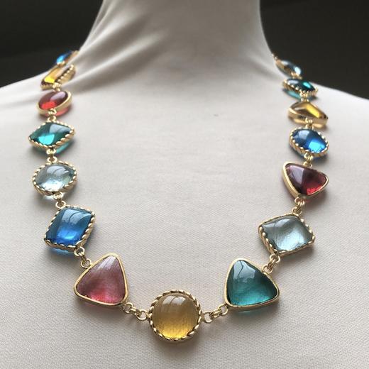 订购6个月到｜Gripoix Paris-Vintage-万花筒 彩色宝石糖 项链［法国设计师］ 商品图0
