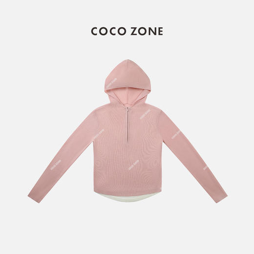 COCO ZONE2024半拉链连帽针织衫春季长袖休闲毛衣 24C10353 商品图0