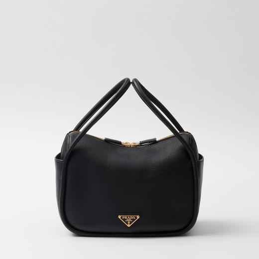 金属三角标 2024新款 女士 皮革双手提单肩包保龄球包 Z-11777 商品图2