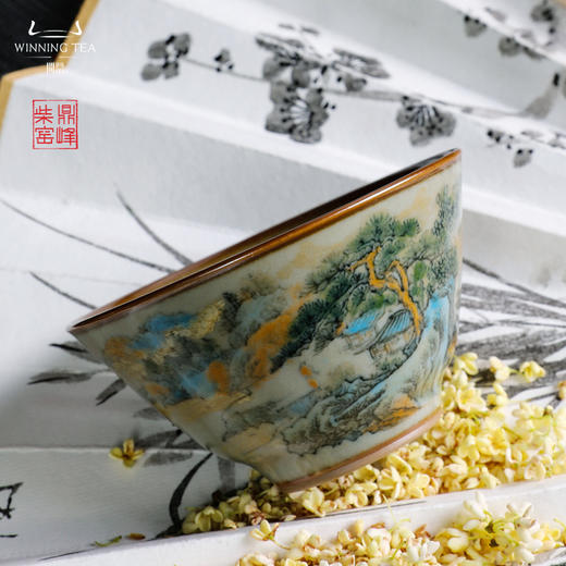 问鼎汝瓷鼎峰柴窑淳和杯（双鸟） 淳和杯（山水）（缺货） 商品图2