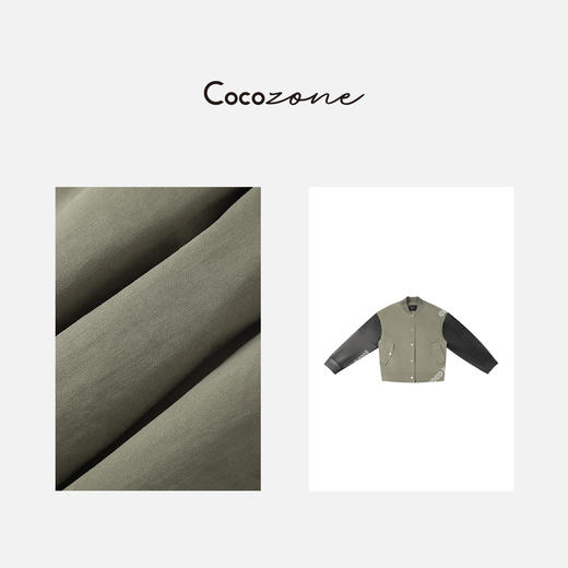 刘一一&COCO ZONE 拼皮撞色单排扣美式棒球服夹克外套 23C30311 商品图3
