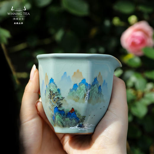 问鼎汝窑澜清盖碗（青绿山水） 六棱公杯（青绿山水）（缺货） 商品图4