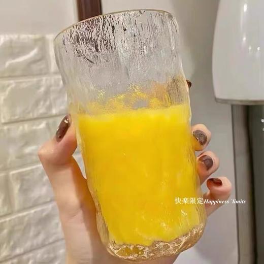 冰川纹玻璃杯水杯 磨砂洋酒杯锤纹杯 1个 大口茶杯酒杯水壶杯子夏季咖啡冷饮杯 商品图4