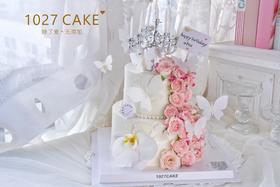 1027CAKE | 双层 鲜花蛋糕  烛台