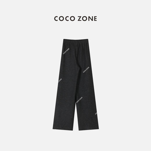COCO ZONE早秋松紧腰系绳阔腿裤通勤风直筒休闲裤23C19560 商品图1