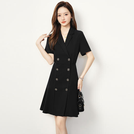 【优雅商务】罗蒙夏季女士短袖连衣裙舒适百搭时尚通勤中长款裙子女 商品图3