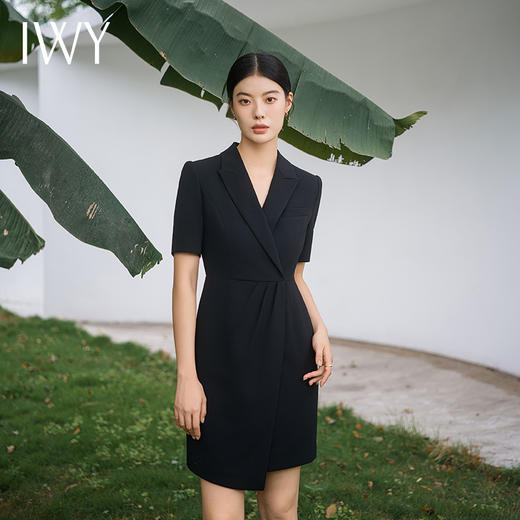 IWY/优雅黑色连衣裙气质职业西装裙女高级感夏季时尚售楼部教师工作服Q14239 商品图1
