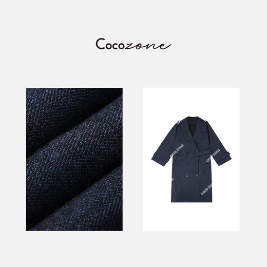 刘一一&COCO ZONE 高级感复古翻领风收腰中长款外套 23C30328 商品图2