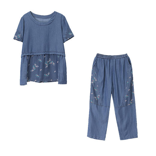 莱赛尔天丝牛仔套装，洋气减龄舒适透气修身显瘦JYJ2472 商品图4