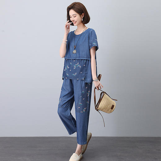 莱赛尔天丝牛仔套装，洋气减龄舒适透气修身显瘦JYJ2472 商品图1