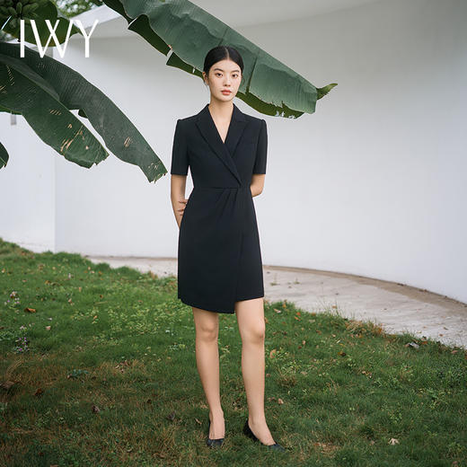 IWY/优雅黑色连衣裙气质职业西装裙女高级感夏季时尚售楼部教师工作服Q14239 商品图2