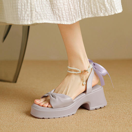 【预售3天】时尚潮流优雅轻便显白厚底罗马凉鞋百搭时尚学院风鞋MY&586-01 商品图0