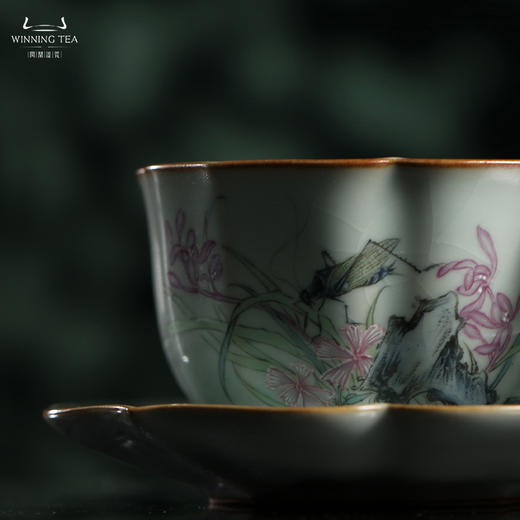 问鼎汝瓷鼎峰系列天青老款宝相咖啡杯（杂草丛生） 商品图3