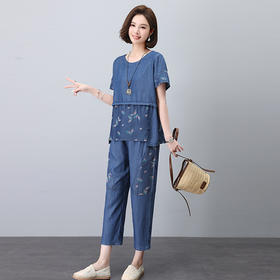 莱赛尔天丝牛仔套装，洋气减龄舒适透气修身显瘦JYJ2472