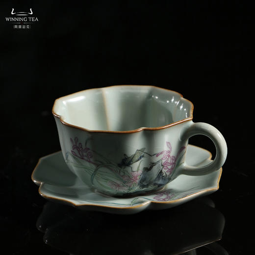 问鼎汝瓷鼎峰系列天青老款宝相咖啡杯（杂草丛生） 商品图2