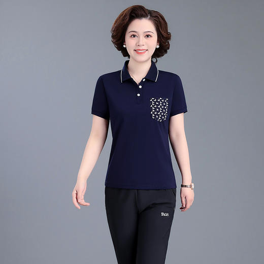 夏季POLO短袖女莫代尔棉T恤（货号 SP2309） 商品图0