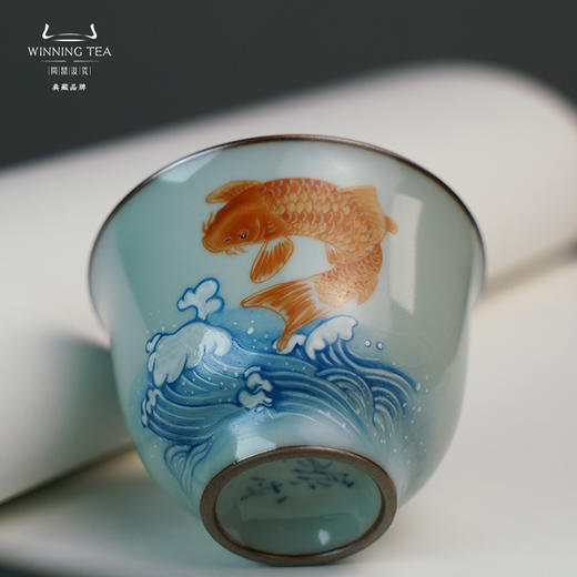 问鼎汝窑精工款仰钟杯（海水鱼）（缺货） 商品图1