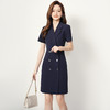 【修身有型】罗蒙女士连衣裙西装领商务通勤时尚百搭职业面试裙子女 商品缩略图3