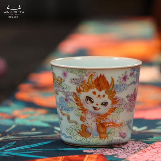 问鼎汝瓷鼎峰系列天青壬寅精工款小可乐杯（龙之风云） 商品图1