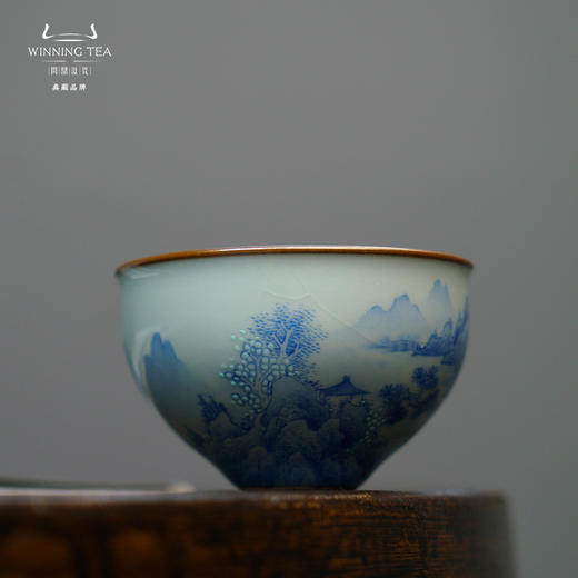 问鼎汝窑伴月杯（蓝色山水）（缺货） 商品图1