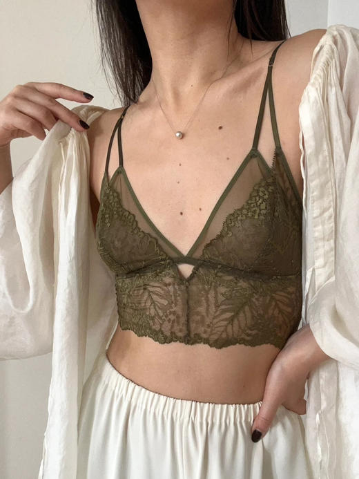 LOAM｜迭影 双层蕾丝三角杯短吊带 [ 黑 / 白 / 绿 / 蓝 / 黄 / 咖  ] 商品图2