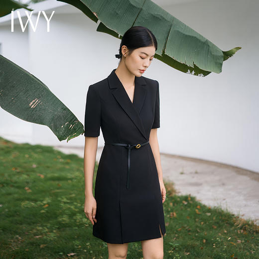 IWY/黑色连衣裙女薄款售楼部案场夏季职业套装裙酒店前台接待工作装OLQ14242 商品图1
