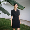 IWY/新款夏季时尚优雅黑色短袖连衣裙薄款酒店接待职业装名媛正Q14238黑色 商品缩略图1