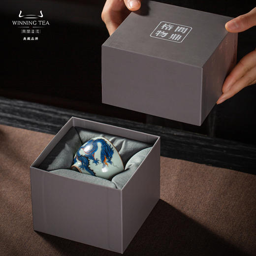 问鼎汝窑鸿渥杯（游龙戏珠） 萧雨杯（矾红游龙戏珠）（缺货） 商品图4