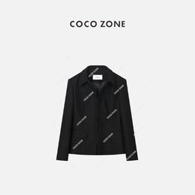 刘一一&COCO ZONE100%羊毛秋款翻领扣毛边长袖西服外套23C29654