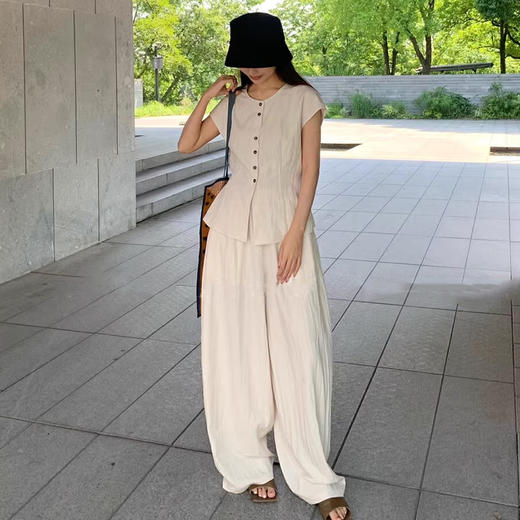 裁缝学苑AQ308韩系小飞袖亚麻系带小衬衫纸样阔腿退衬衣套装打版 商品图5