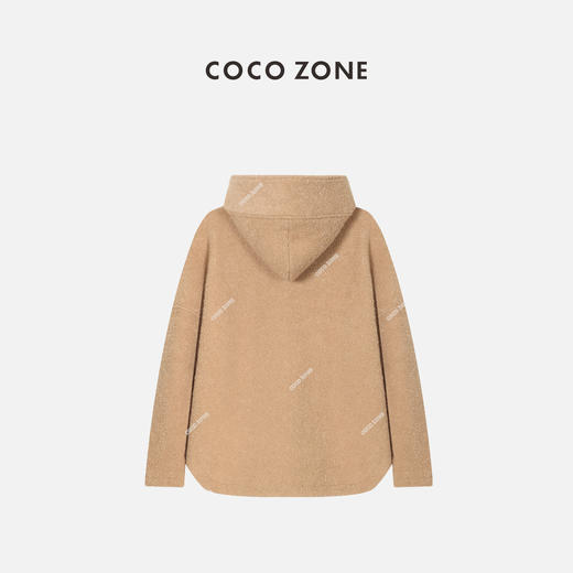 COCO ZONE 早秋羊毛连帽卫衣半拉链圆下摆上衣 23C19515 商品图1