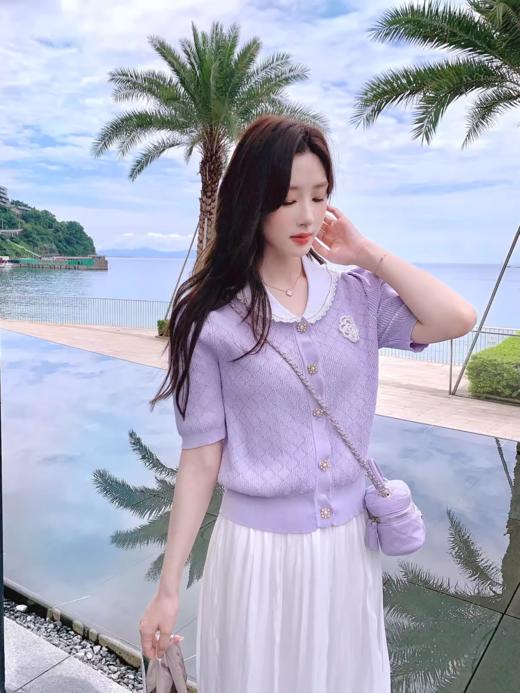 张心子【南洋千金】名媛风高级小众小香风针织衫 上衣 U2404065 商品图2