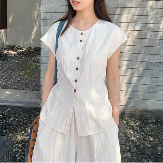 裁缝学苑AQ308韩系小飞袖亚麻系带小衬衫纸样阔腿退衬衣套装打版 商品图3