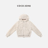 COCO ZONE 时尚毛绒连帽系绳双头拉链长袖外套 23C19616 商品缩略图0