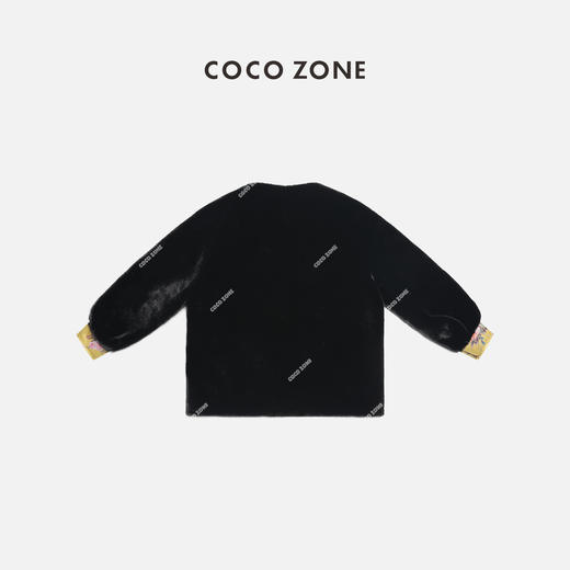 COCO ZONE"暗香雪"国风盘扣V领斜襟秋冬款绒毛保暖外套23C30824 商品图1