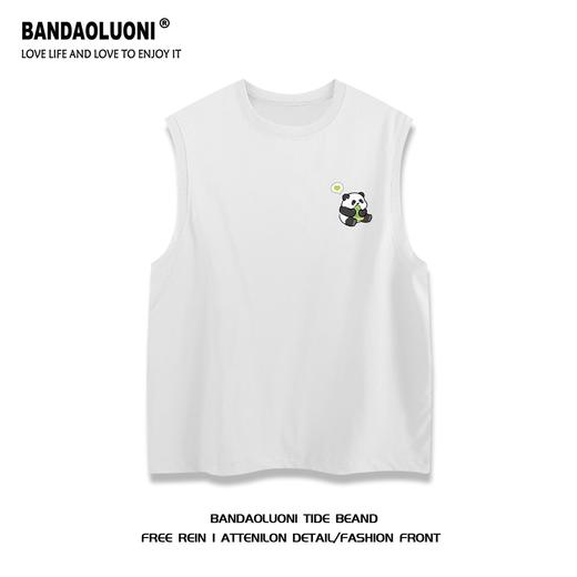 【拍一发三！三件到手仅需59.9米！国潮夏季无袖坎肩！】国潮牌小众设计感趣味卡通熊猫印花无袖坎肩t恤男夏季新款背心-24XPXH07 商品图3