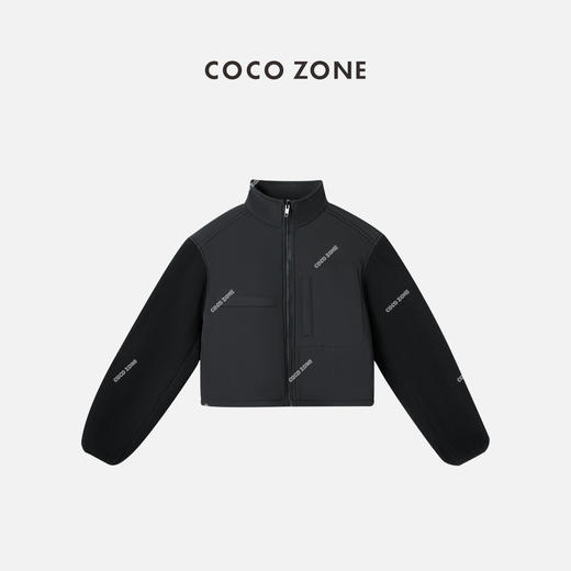 COCO ZONE冬季立领颗粒绒拼接外套百搭气质夹克外套23C19974 商品图0