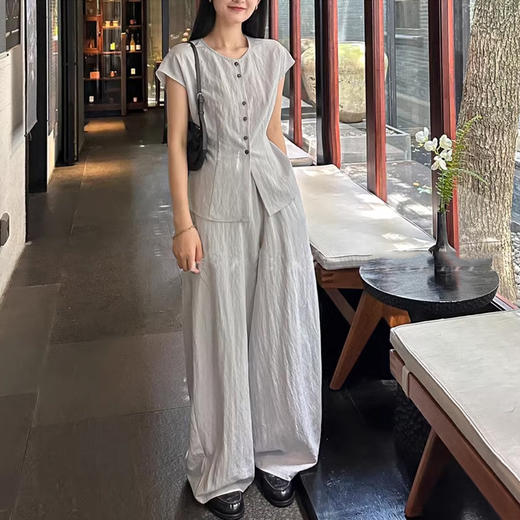 裁缝学苑AQ308韩系小飞袖亚麻系带小衬衫纸样阔腿退衬衣套装打版 商品图4