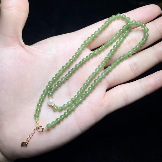 玉美人菲菲-HZ~碧玉圆珠约4mm项链 商品图0