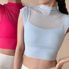 跃牌【禅语梵心】性感网纱瑜伽服飞袖带胸垫跑步速干运动文胸DX2555 商品缩略图3