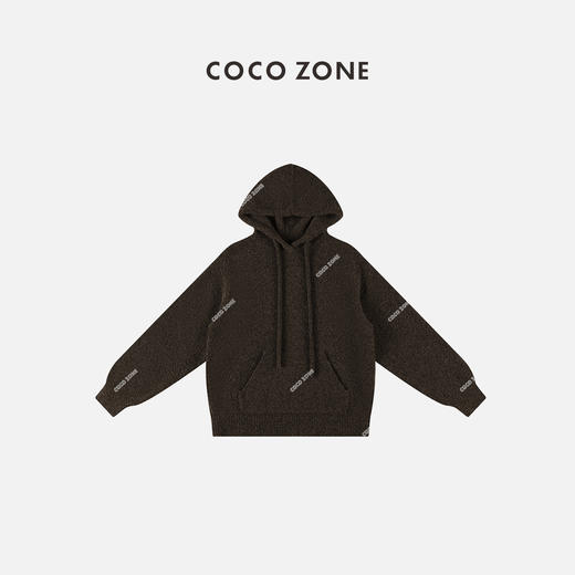 刘一一&COCO ZONE早秋新款连帽针织有帽绳前幅口袋卫衣 23C19468 商品图7