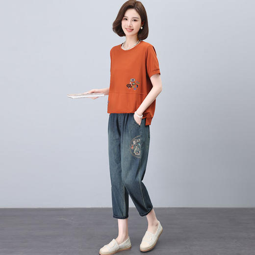 时尚漂亮牛仔套装，微胖减龄两件套HR-JYJ2479 商品图3