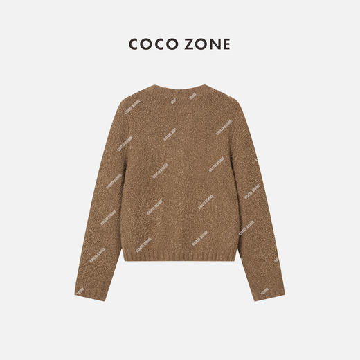 COCO ZONE气质骆驼绒圆领针织衫百搭羊毛开衫长袖23C29653 商品图1