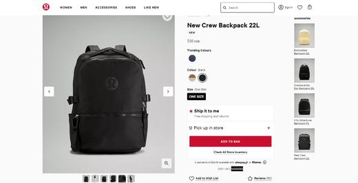 很时髦的山系双肩包。22L大容量双拉链户外跑步瑜伽德训包A062386 商品图5