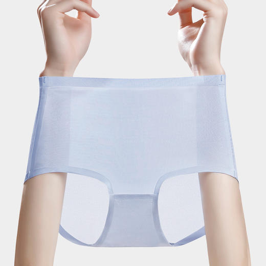 高腰无痕一片式女士三角裤冰丝透气纯棉抑菌裆内裤女 商品图1