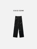 COCO ZONE松紧腰丝绒休闲裤百搭显瘦直筒长裤 23C19350 商品缩略图0