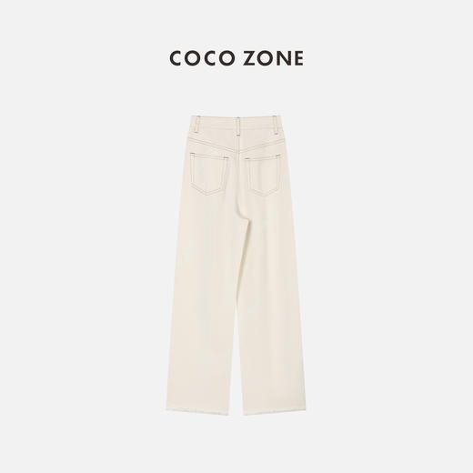 COCO ZONE100%棉复古牛仔裤直筒撞色线明线设计裤23C19094 商品图1